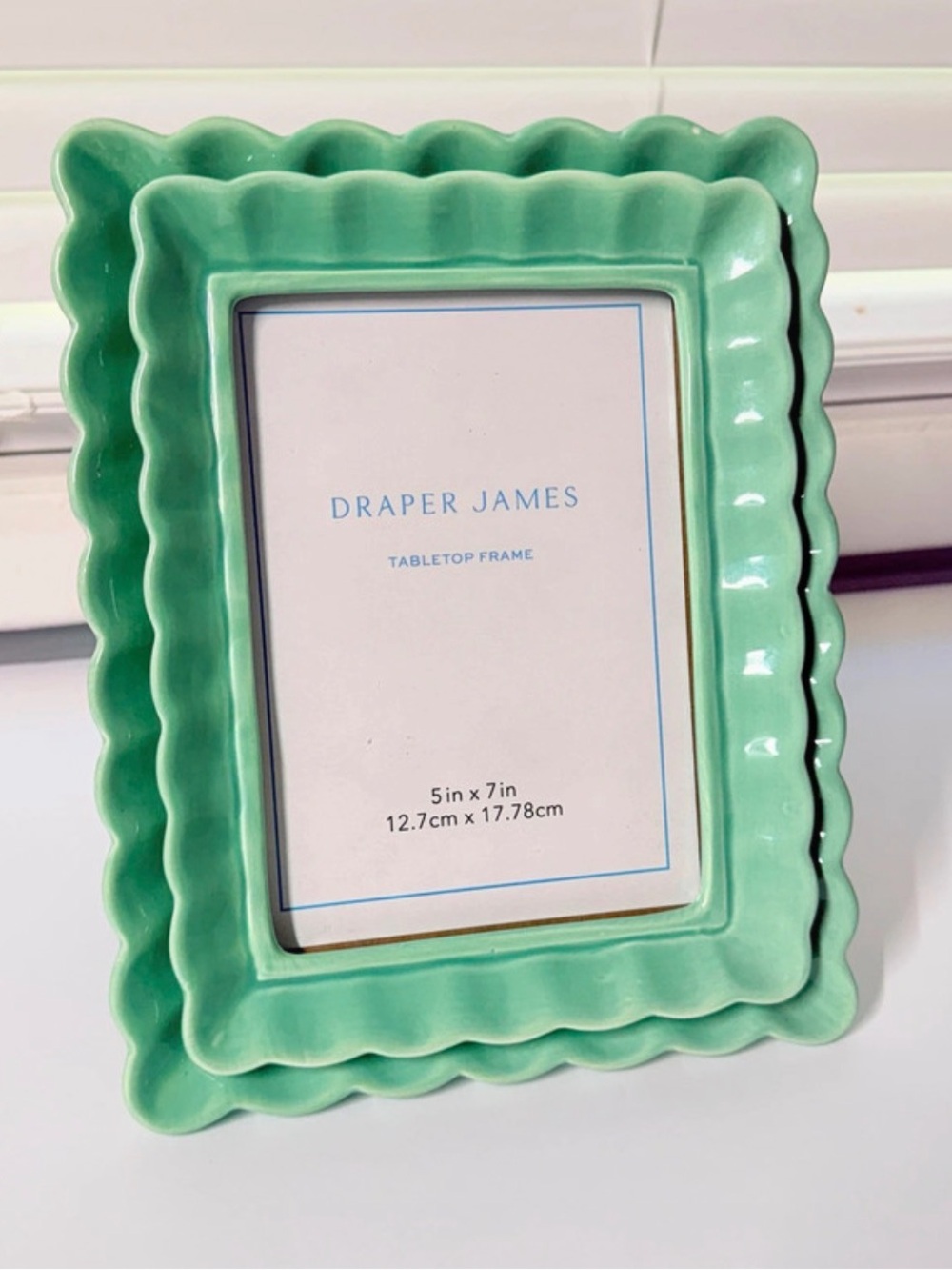 Draper James Green Scalloped 5x7 Tabletop Picture Frame Cottagecore